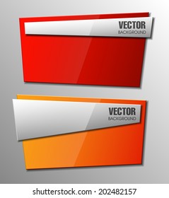 Origami paper infographic colorful banners set. Design shape. Vector label tag.