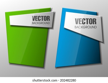 Origami paper infographic colorful banners set. Design shape. Vector label tag.
