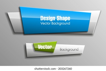 Origami paper infographic colorful banners set. Design shape. Vector label tag.