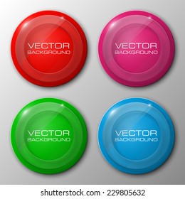 Origami paper infographic colorful banners set. Design shape . Vector label tag. Round button
