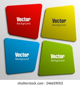 Origami paper infographic colorful banners set. Design shape. Vector label tag.