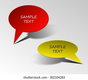 Origami paper infographic colorful banners set. Annotation ribbon. Design shape. Speech talking cloud. Vector label tag. 