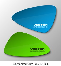 Origami paper infographic colorful banners set. Annotation ribbon. Design shape. Speech talking cloud. Vector label tag. 