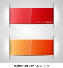 Origami paper infographic colorful banners set. Annotation ribbon. Design shape. Speech talking cloud. Vector label tag. 
