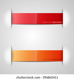 Origami paper infographic colorful banners set. Annotation ribbon. Design shape. Speech talking cloud. Vector label tag. 