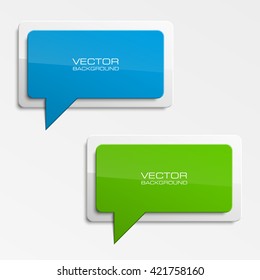 Origami paper infographic colorful banners set. Annotation ribbon. Design shape. Speech talking cloud. Vector label tag. 
