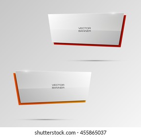 Origami paper infographic colorful banners set. Design shape. Vector label tag. New color