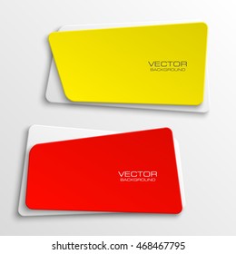 Origami paper infographic colorful banners set. Annotation ribbon. Advertising Design shape. Speech talking cloud. Vector label tag.