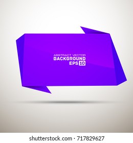 Origami paper infographic colorful banners set. Annotation ribbon. Advertising Design shape. Speech talking cloud. Vector label tag.