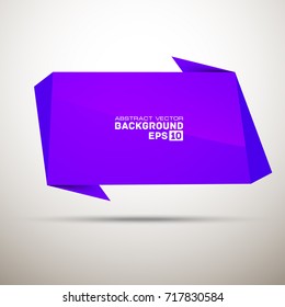 Origami paper infographic colorful banners set. Annotation ribbon. Advertising Design shape. Speech talking cloud. Vector label tag.
