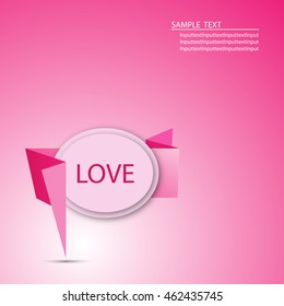 Origami Paper Message love Vector Graphic