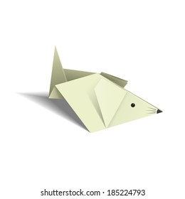 Origami paper mouse