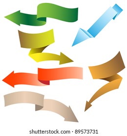 Origami paper navigation arrows. Vector eps10