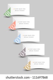 Origami paper numbered bannersCreative design template