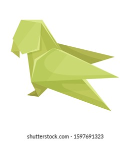 Origami Paper Parrot Vector Illustration. Made of Paper Polygonal Shaped Figure