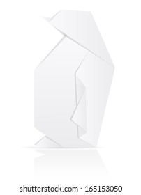origami paper penguin vector illustration isolated on white background