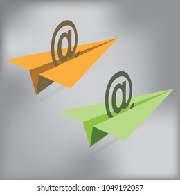 Origami paper plane email Icon