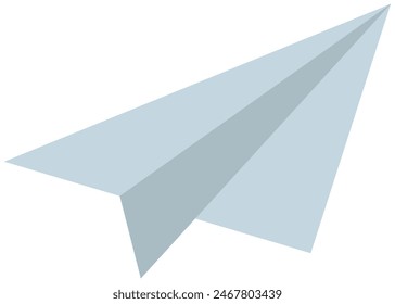 Origami paper plane flat icon isolated on white background.