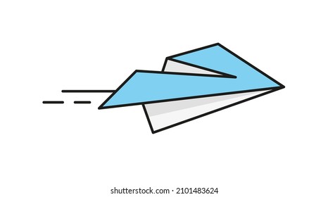Origami paper plane icon design vector template. Travel air sky symbol.