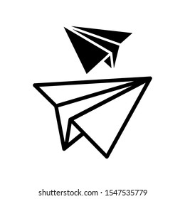 Origami paper plane  icon vector design template