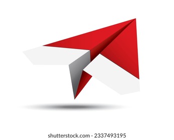 plano de papel de origami con sombra  