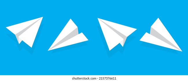 Origami paper planes. Business concept. Paper plane. Travel concept. Vector illustration. Stock image.