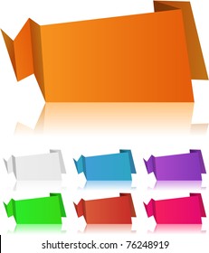 Origami paper sheets in different colors. Vector EPS8.