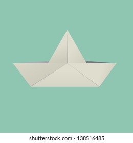 Origami paper ship