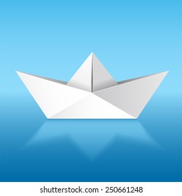 Origami paper ship.