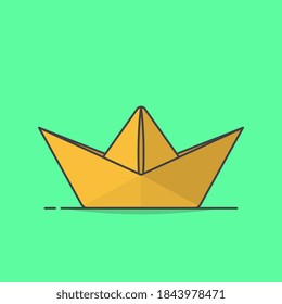 Ilustración del icono vector de papel original. Icono plano del barco de papel