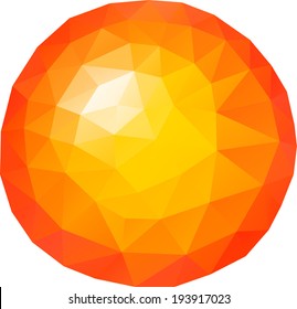 Origami paper sun. Vector illustration