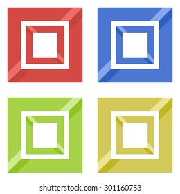Origami paper tile simple colored four set