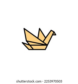 origami paper vector type icon