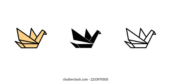 origami paper vector type icon