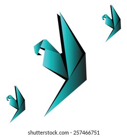 origami parrot vector illustration
