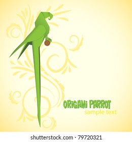 Origami parrot. Vector illustration.