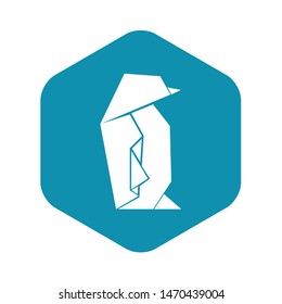 Origami penguin icon. Simple illustration of origami penguin vector icon for web