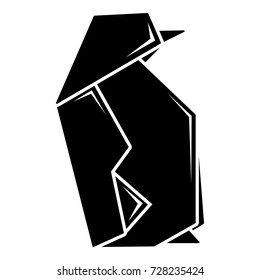 Origami penguin icon. Simple illustration of origami penguin vector icon for web