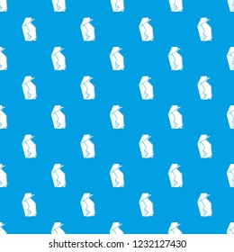 Origami penguin pattern vector seamless blue repeat for any use
