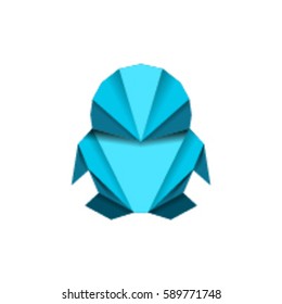 Origami Penguin vector on white background