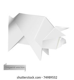 Origami pig. Vector illustration