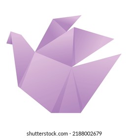 Origami pigeon icon cartoon vector. Paper bird. Art geometric