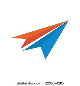 origami plane logo icon template