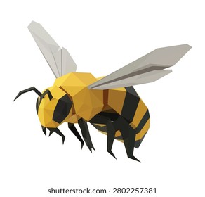 origami polygon style 3d honey bee