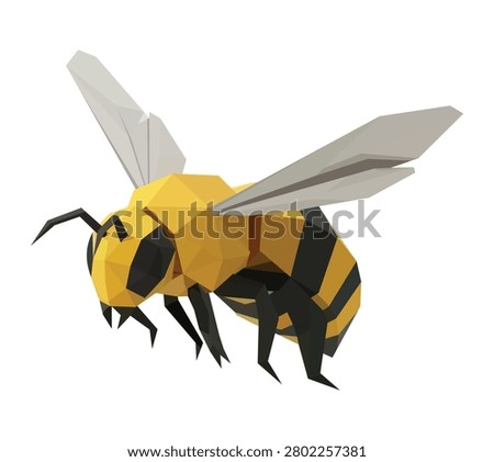 origami polygon style 3d honey bee
