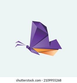 origami polygonal geometric butterfly logo design