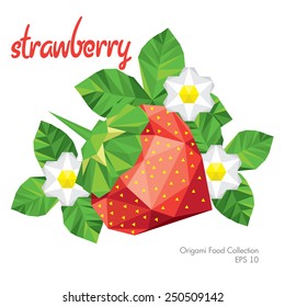 origami (polygonal) strawberry