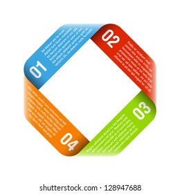 Origami process cycle design element. Vector.