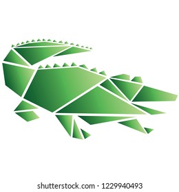 Origami puzzle crocodile