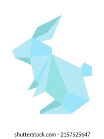 Origami rabbit Animal. Childish Craft. Vector illustration